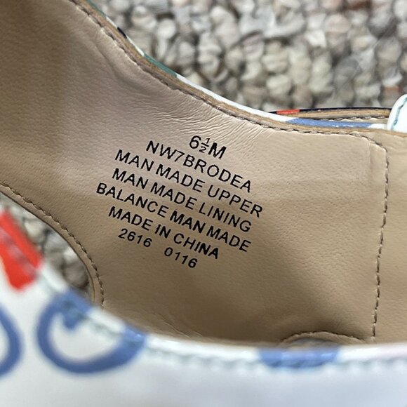 Nine West Brodea Strappy Sandals Heels Floral Size 6.5 Hook Loop Closure - Picture 13 of 13